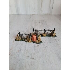 Dept 56 pumpkin gate fence Halloween village accessory set